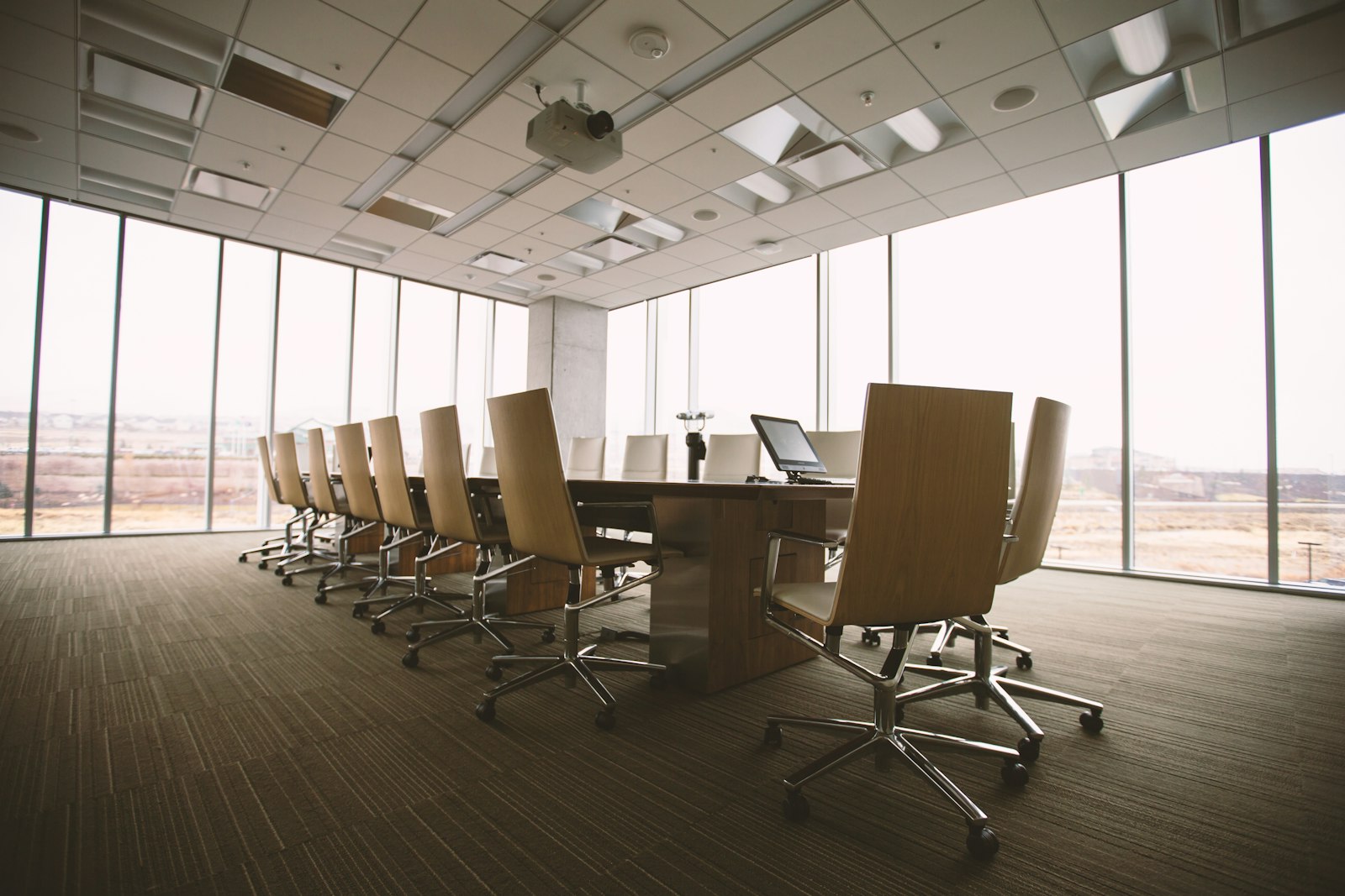 Executive boardroom overlooking the city