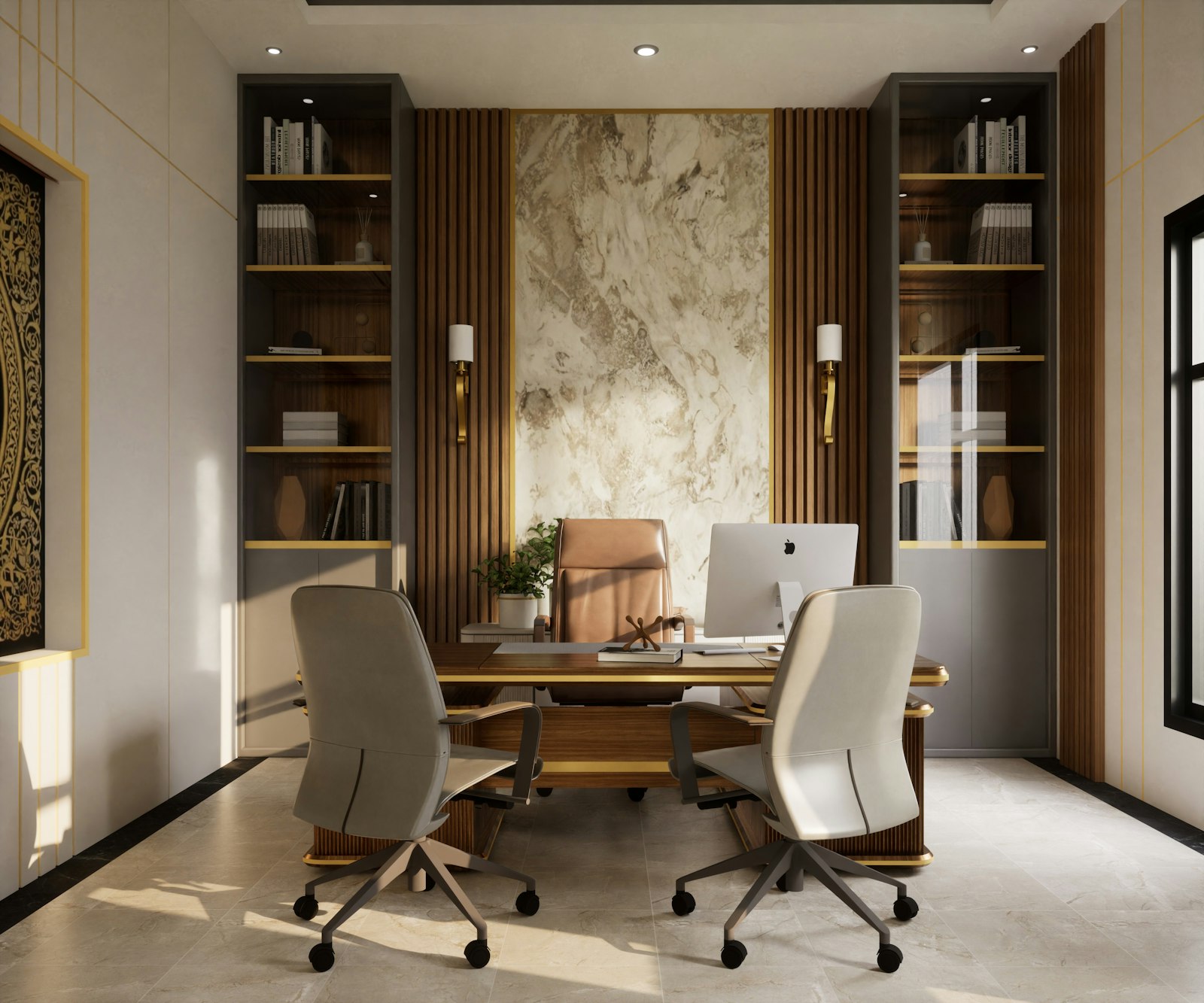 Refined executive office interior